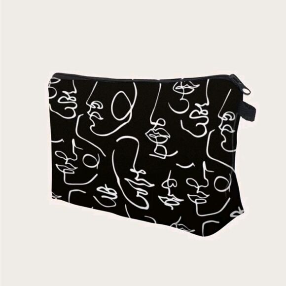 Abstract Face Pattern Pouch - Picture 3 of 3